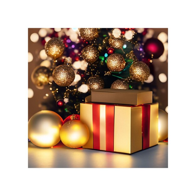 świąteczne prezenty świąteczne przedstawiają pudełka z rzędu ilustracja 3D Złoty prezent bożonarodzeniowy zdjęcie