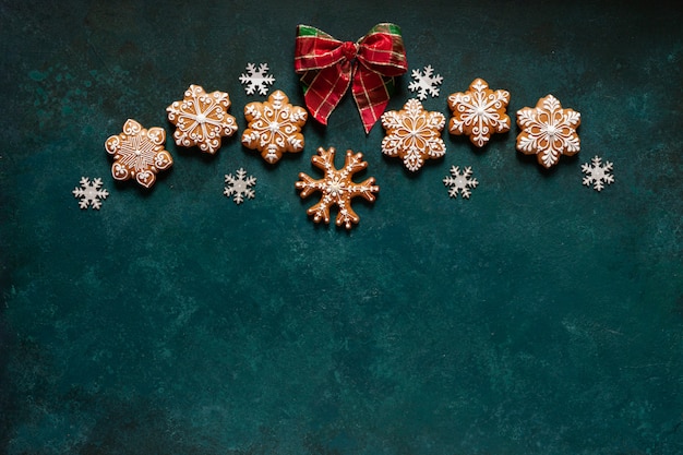 Świąteczne Ramki Z Pozdrowieniami - Wzór Piernikowe Ciasteczka, Płatki śniegu I świąteczny Wystrój
