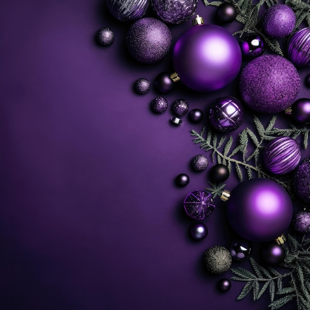 Zdjęcie Świąteczne tło wykonane z fioletu z czarnym jako kolorem podstawowym
