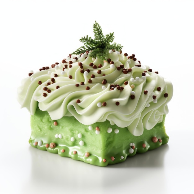 Świąteczny Fudge z zieloną frustracją i posypkami