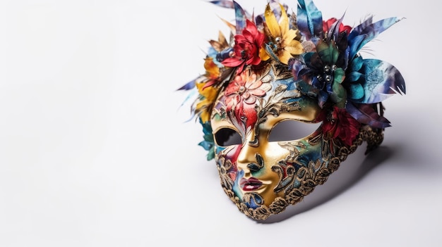 Świąteczny obraz maski weneckiej mardi gras masquerade z technologią Generative AI