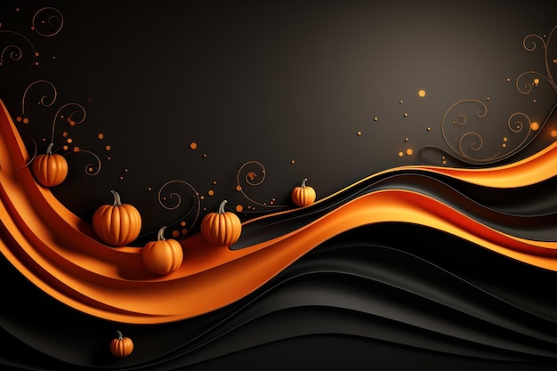 Świąteczny pomarańczowy i czarny baner tła dla Halloweenowej generatywnej sztucznej inteligencji