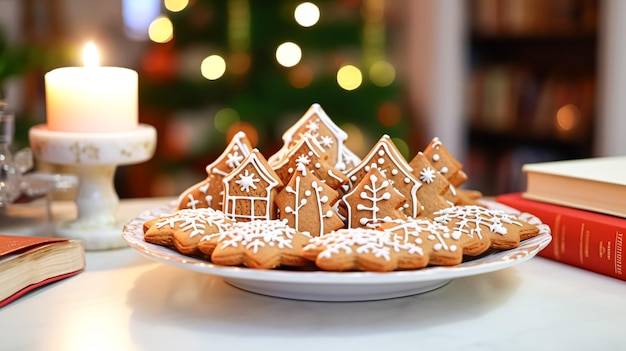 Świąteczny przepis na świąteczny domek z piernika i słodki deser do domowego wypieku na przytulną zimową angielską wiejską herbatę w domku domowe jedzenie i pomysł na gotowanie