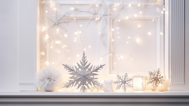 Świąteczny przytulny zimowy wystrój domu Noworoczne dekoracje wnętrz Płatek śniegu z białej księgi na ścianie
