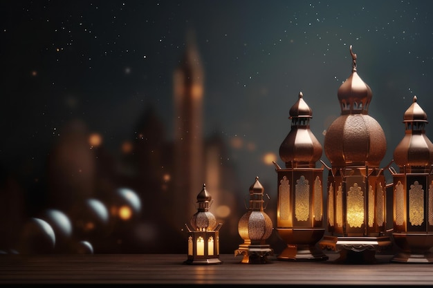 Świąteczny ramadan ilustracja tła AI GenerativexA