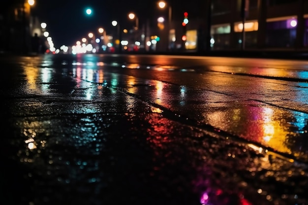światła miasta w mieście ulica bokeh niewyraźne miasto deszczowa noc