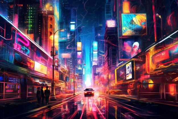 Światła miejskie Neon Graffiti Cyberpunk Światło nocne