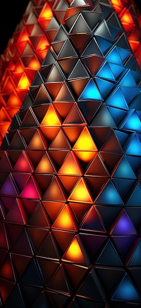 Światło w kształcie trójkąta jest wykonane ze szkła
