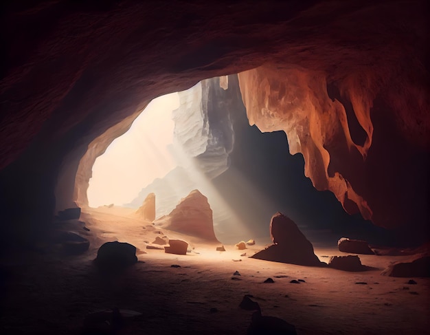 Światło wchodzące do ciemnej jaskini Generatywna sztuczna inteligencja