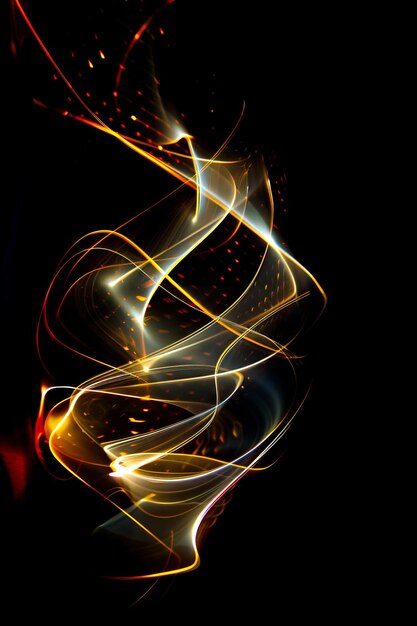 Zdjęcie Światłowa paska na czarnym tle abstrakcyjne tło fal świetlnych