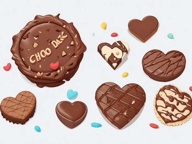 Światowy Dzień Czekolady 7 lipca Ilustracja wektorowa dnia ciasteczek czekolady