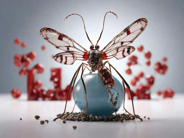 Zdjęcie Światowy dzień dengue ilustracja tła świadomości baner z komarem