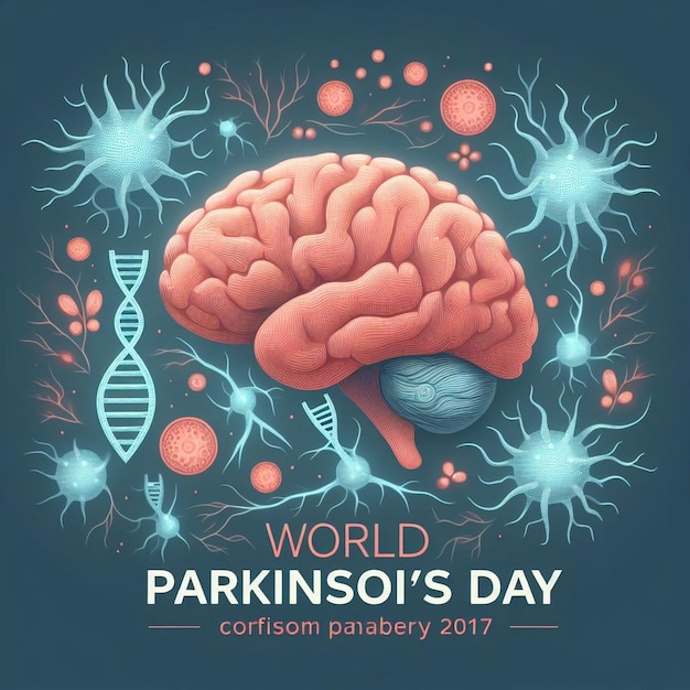 Światowy Dzień Parkinsona z mózgiem i neuronami