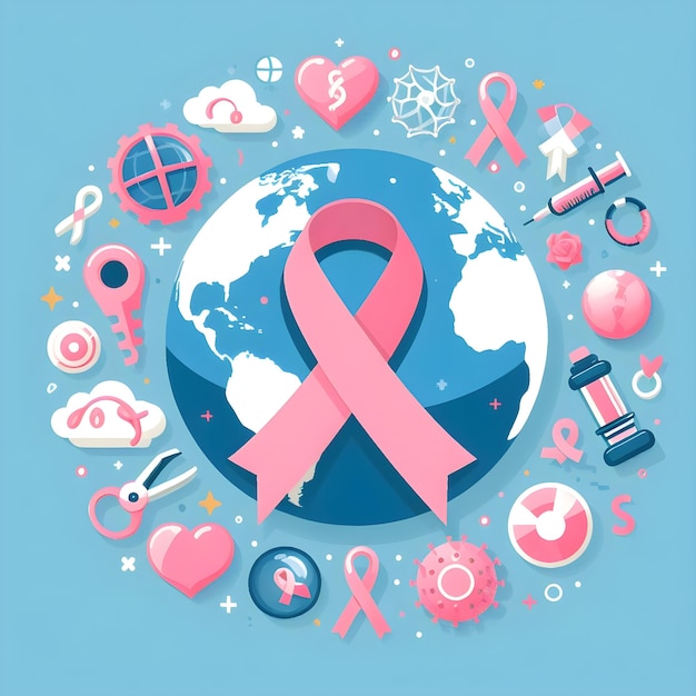 Światowy Dzień Raka Tło Projekt posterunku Dnia Raka