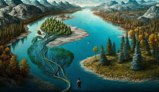 Zdjęcie Światowy dzień rzek generatywny ai