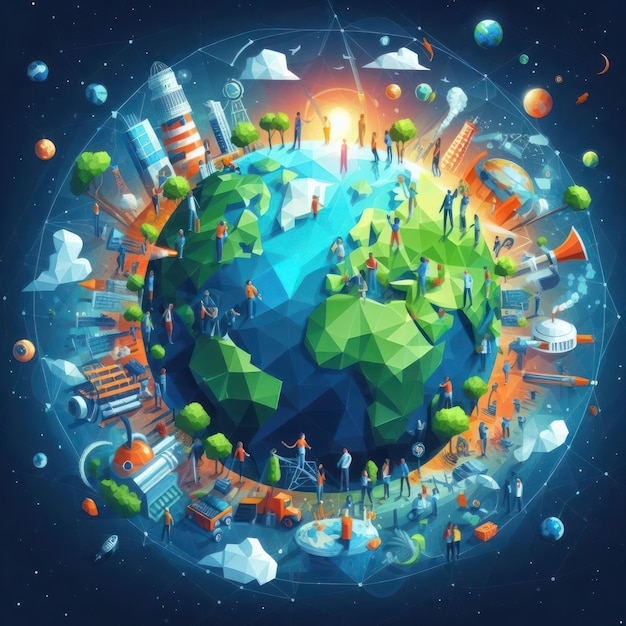 Światowy Dzień Środowiska, Dzień Ziemi, Koncepcja przyrody z globusem, Planeta Ziemia i koncepcja ocalenia planety