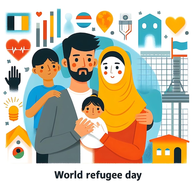 Światowy Dzień Uchodźców - plakat z napisem: Światowy dzień uchodźców - Dzień uchodźców