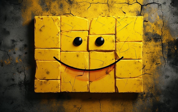 Zdjęcie Światowy dzień uśmiechu z żółtym kwadratem buźki