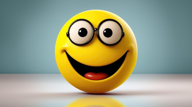 Światowy Dzień Uśmiechu Żółty emotikon z uśmiechem na twarzy Generatywna sztuczna inteligencja