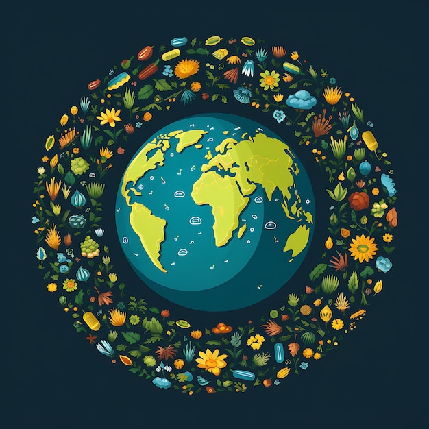 Światowy Dzień Wegański Światowy dzień Wegański ręcznie narysowana ilustracja wektorowa Wegetariańskie tło kolorowe