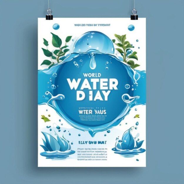 Zdjęcie Światowy dzień wody: vektorowy szablon płaskiego banera dla globalnej świadomości