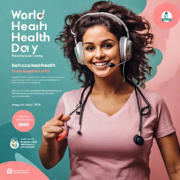 Światowy Dzień Zdrowia Światowy dzień świadomości zdrowotnej obchodzony co roku 7 kwietnia Wektorowy projekt ilustracji