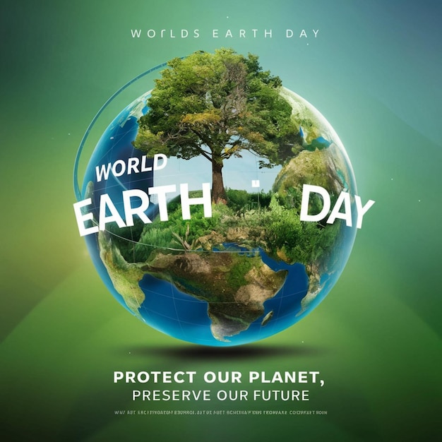 Światowy Dzień Ziemi Glob ziemski z drzewem leśnym wewnątrz globu