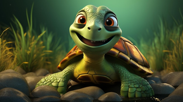 Światowy Dzień Żółwi 23 maja w stylu kreskówek 3D Generatywna sztuczna inteligencja