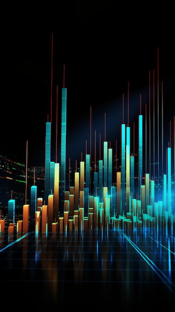 Światowy wykres biznesowy lub wykres giełdowy lub wykres handlu forex w koncepcji graficznej odpowiedniej do inwestycji finansowych lub trendów ekonomicznych biznes ai generatywny