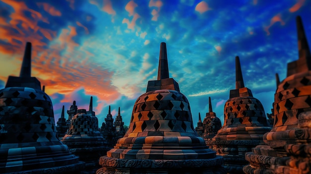 Świątynia Borobudur się rozprzestrzenia.