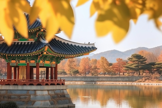 Świątynia Gyeongbokgung w Korei generowana przez AI