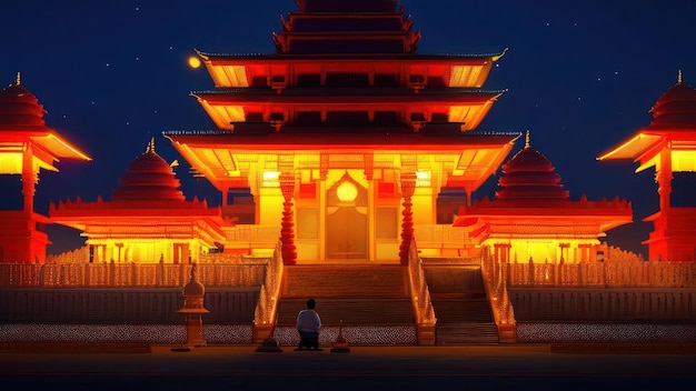 Świątynia w nocy