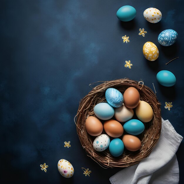 Świątynia wiosenna Wielkanocna wypełniona kolorowymi i wzorowanymi jajkami