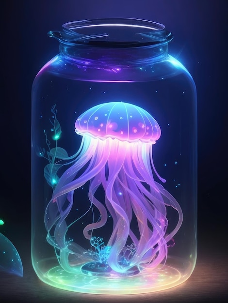 Świecąca meduza w słoiku