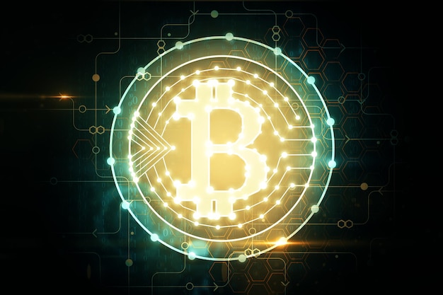 Świecące tło bitcoin
