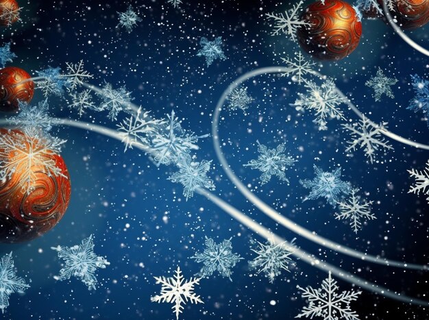 Zdjęcie Święta bożego narodzenia i płatki śniegu tło niebieskie kolory