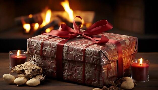 Zdjęcie Święta bożego narodzenia światła, prezenty i radosne tradycje
