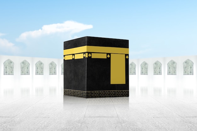 Święta Kaaba Z Niebieskim Tłem Nieba