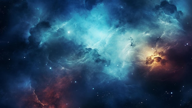 Świetlące mgławice i gwiazdy w głębokiej przestrzeni kosmicznej