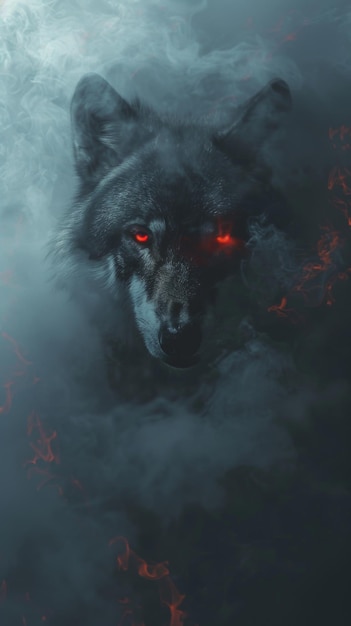 Zdjęcie Świetne ilustracje wilka na tle dla tapet w hd