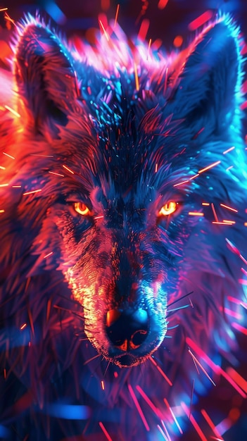 Świetne ilustracje wilka na tle dla tapet w HD