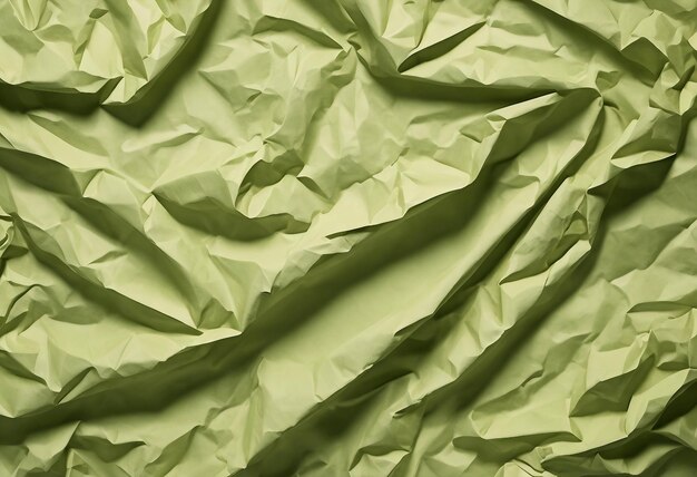Świetnie oliwkowy kolor zmarszczonego papieru z teksturą tła