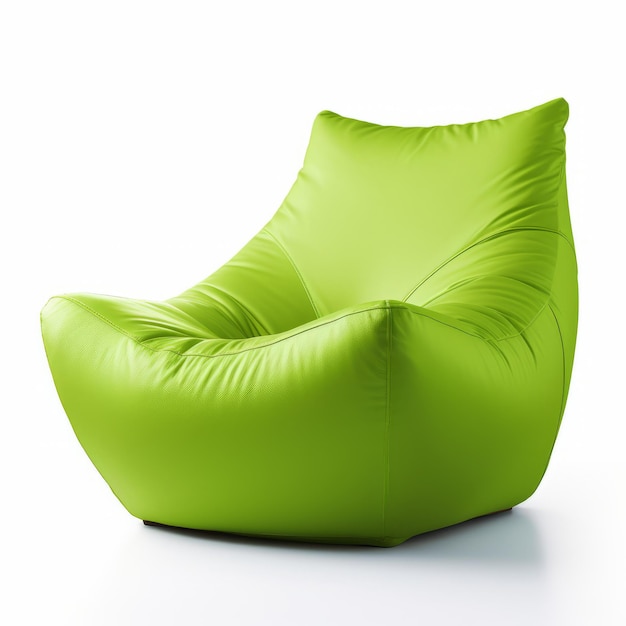 Zdjęcie Świetnie zielone krzesło z torebką z fasolą, wysoka rozdzielczość, wygodna konstrukcja