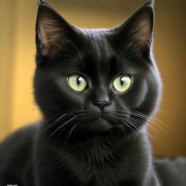Świetny czarny, uroczy kot.