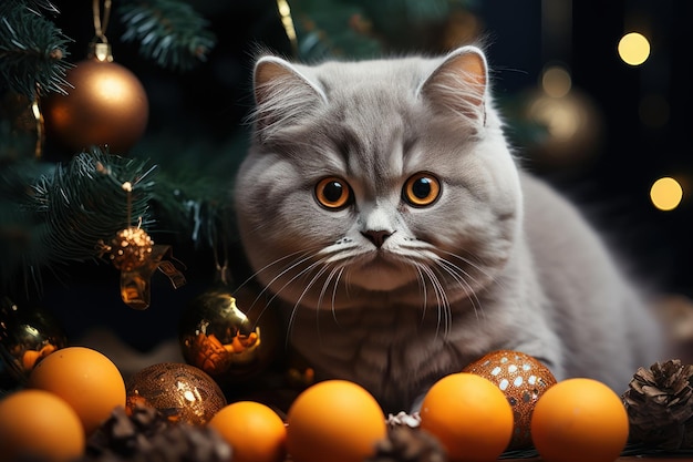 Święto Bożego Narodzenia kot i pies Generatywna sztuczna inteligencja
