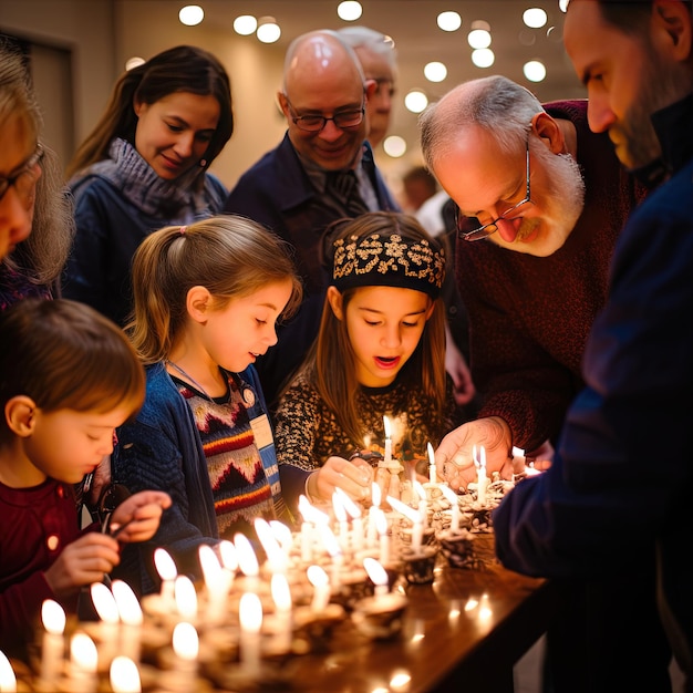 Święto Chanuki w tradycji świątecznych i iluminowane momenty festiwalu żydowskiego