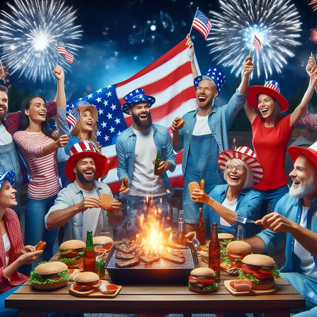 Zdjęcie Świętowanie dnia niepodległości ameryki wygenerowane przez ai
