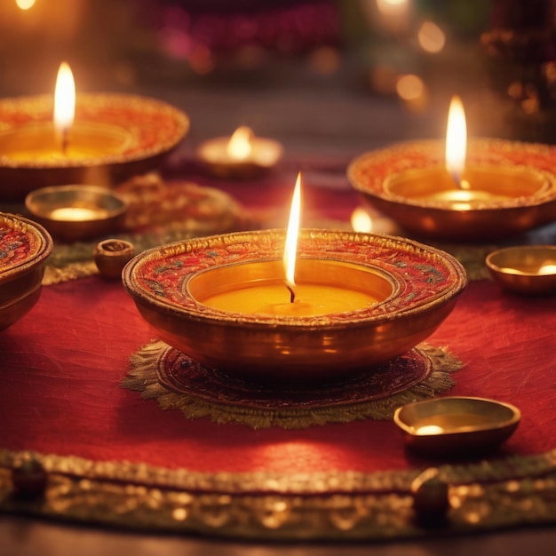 Zdjęcie Świętowanie festiwalu diwali w indiach generowane przez sztuczną inteligencję