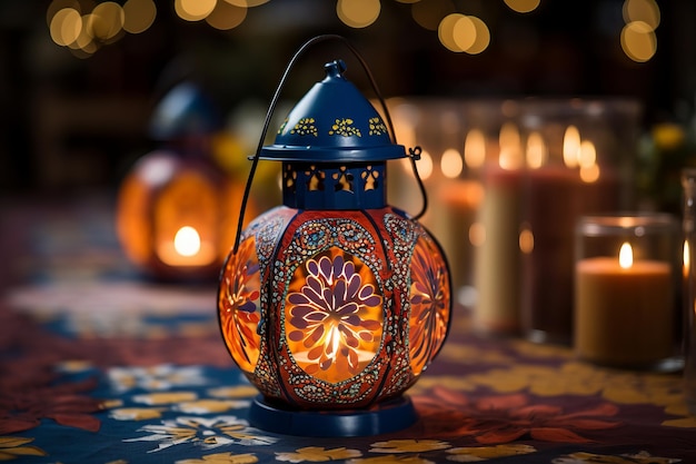 Świętowe latarnie ramadanowe Złożone wzory Żywy wzór i radosne kolory na uroczystości