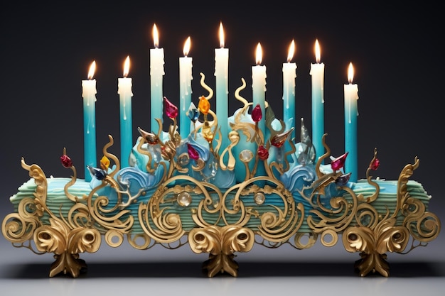 Świętowe ręcznie wykonane świece Hanukkah menorah